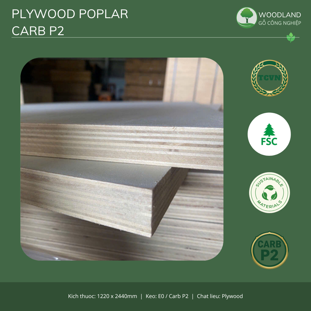 Plywood Poplar Carb P2