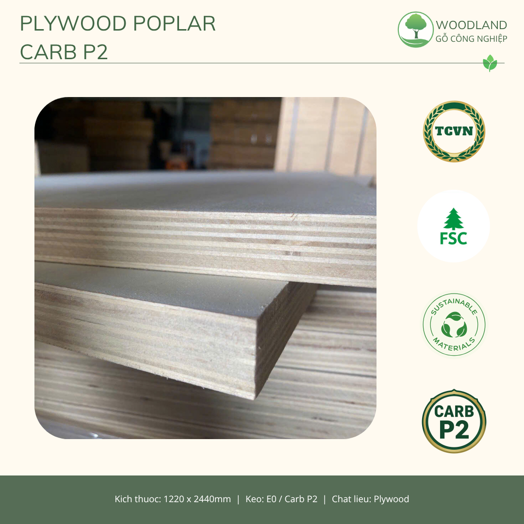Plywood Poplar Carb P2