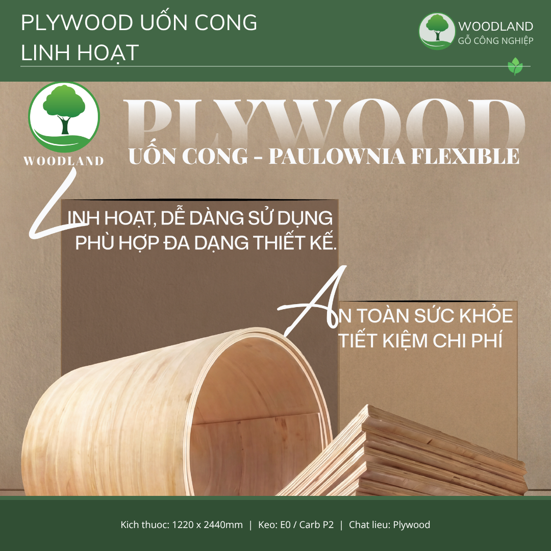 Ván Ép Uốn Cong Linh Hoạt - Pawlownia Flexible Plywood 3